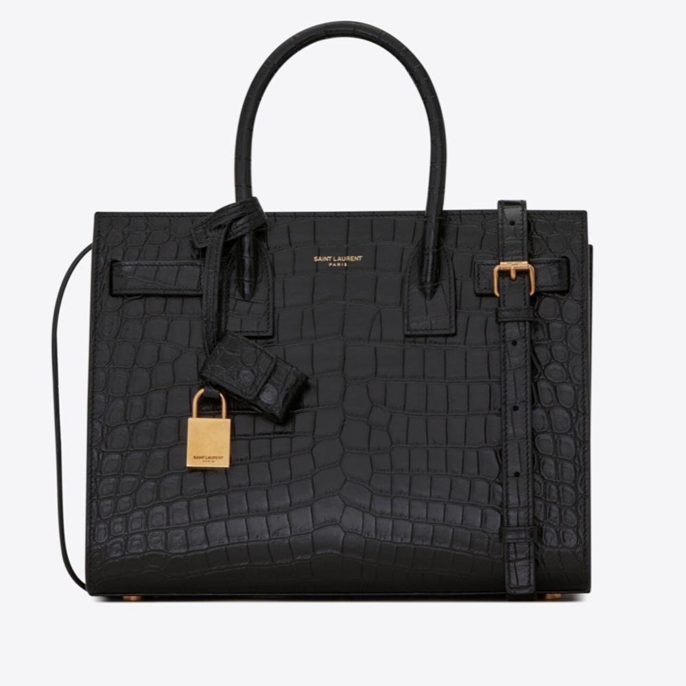 SAC DE JOUR BABY IN CROCODILE-EMBOSSED MATTE LEATHER
